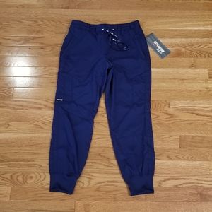 Greys Anatomy blue scrub elastic drawstring tapered ankle pants S